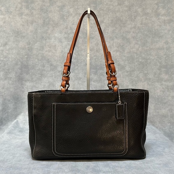 COACH Chelsea Pebbled Black Leather Tote - Picture 1 of 14